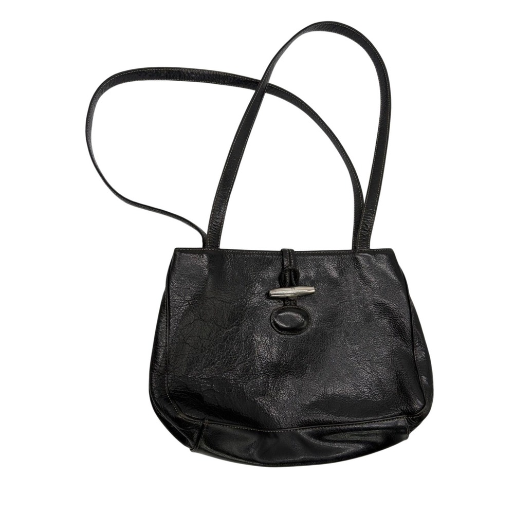 Etienne Aigner Black Leather Toggle Closure Shoulder Bag Vintage Small Purse